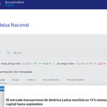 El mercado transaccional de Amrica Latina moviliz un 11% menos de capital hasta septiembre